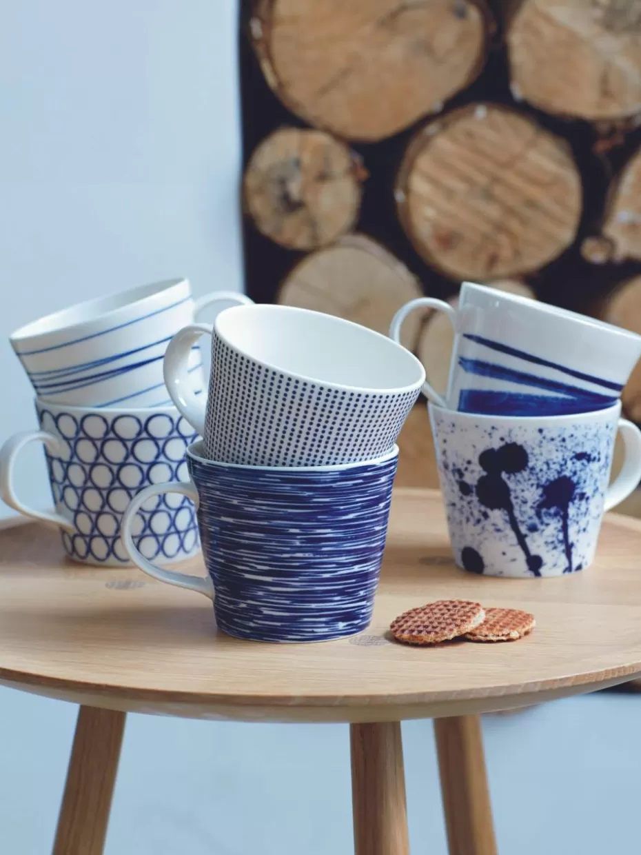 Tassen-Royal Doulton Tassen Pacific Blue aus Porzellan, 6er-Set