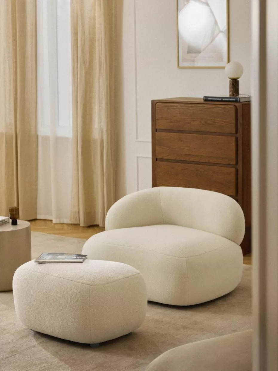 Hocker | Sofaserien-Westwing Collection Teddy-Hocker Alba Teddy Off White
