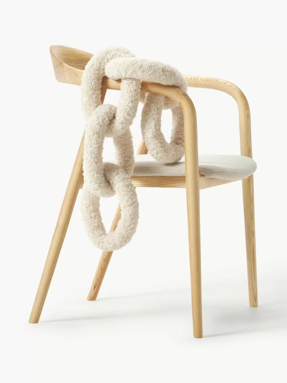 Dekokissen-Westwing Collection Teddy-Kissen Chain Dotty Hellbeige