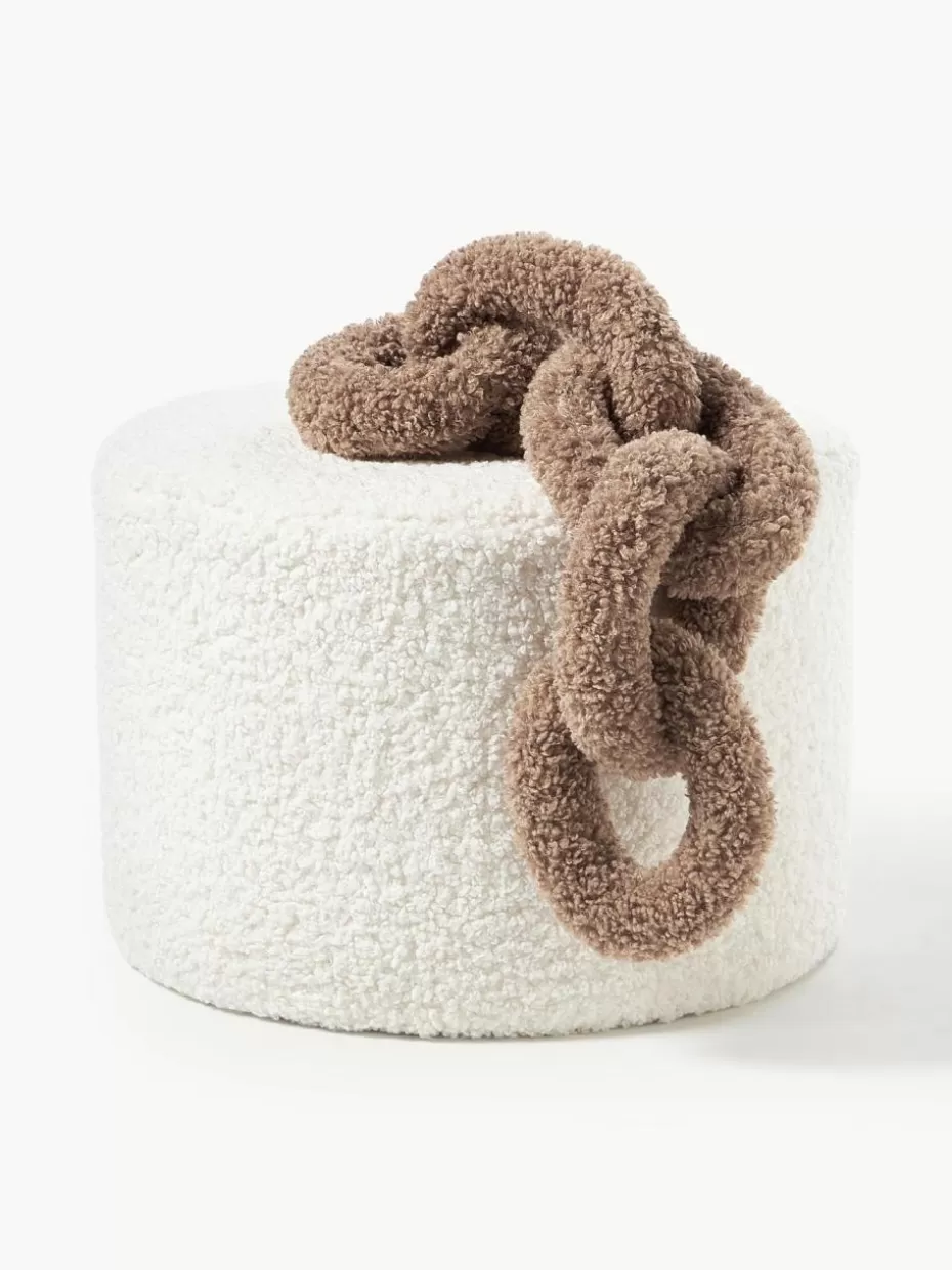 Dekokissen-Westwing Collection Teddy-Kissen Chain Dotty Nougat