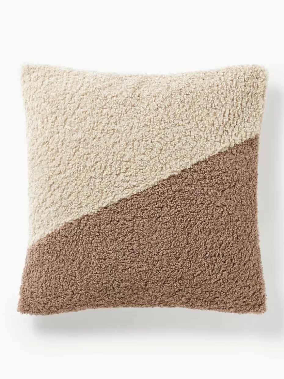 Dekokissen-Westwing Collection Teddy-Kissenhülle Mateo Hellbeige, Beige