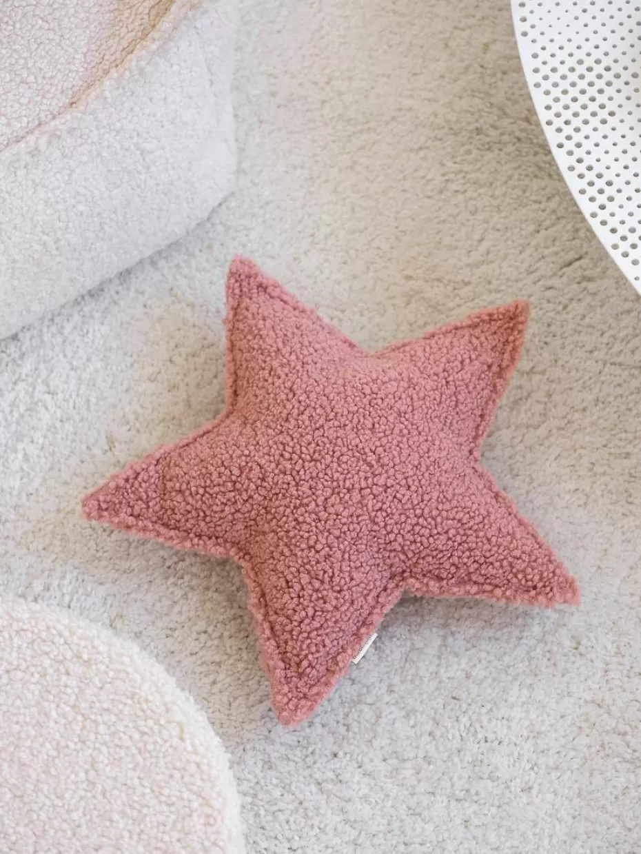 Kissen-Wigiwama Teddy-Kuschelkissen Star Hellrosa