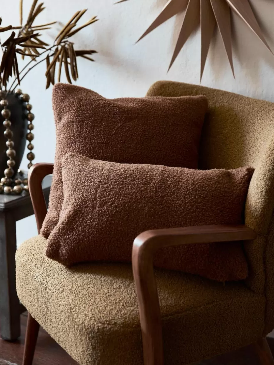 Sessel-Bizzotto Teddy-Loungesessel Moritz mit Armlehnen Teddy Olivgrün, Helles Holz