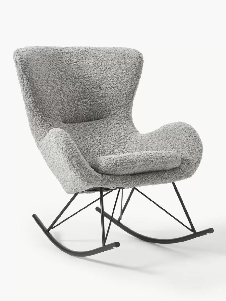 Sessel-Westwing Collection Teddy-Schaukelstuhl Wing mit Metall-Beinen
