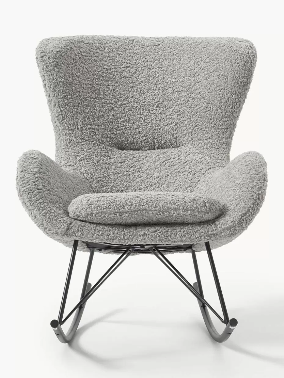 Sessel-Westwing Collection Teddy-Schaukelstuhl Wing mit Metall-Beinen