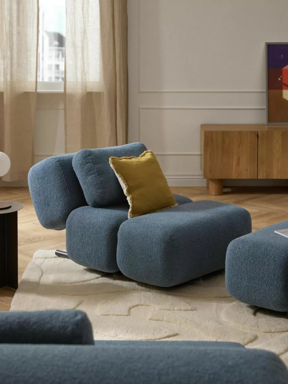Sessel | Sofaserien-Westwing Collection Teddy-Sessel Caterpillar Teddy Graublau