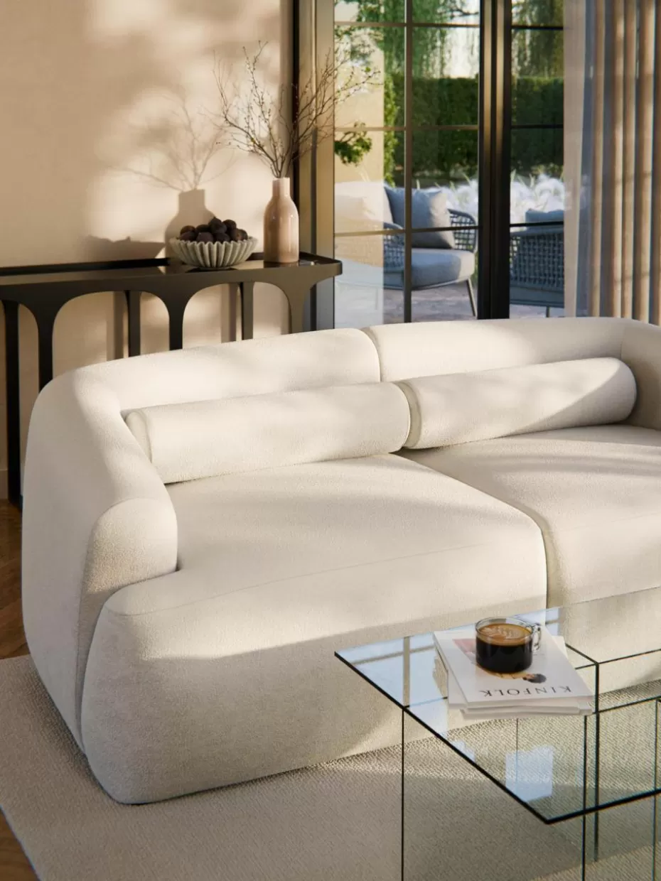 Sofakissen-Westwing Collection Teddy-Sofa-Nackenrolle Sofia Teddy Off White