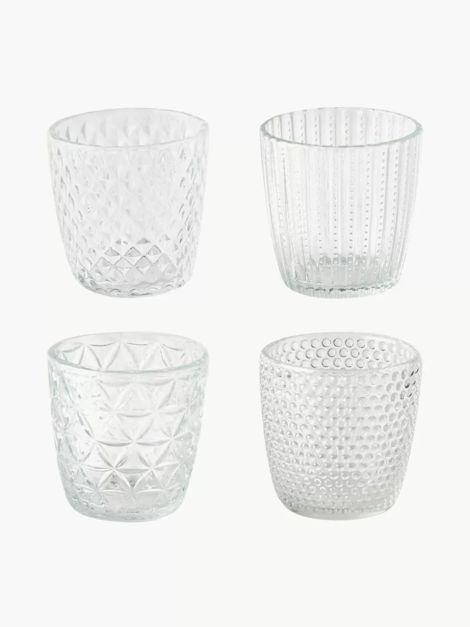 Teelichthalter-Westwing Teelichthalter Marilu aus Glas, 4er-Set