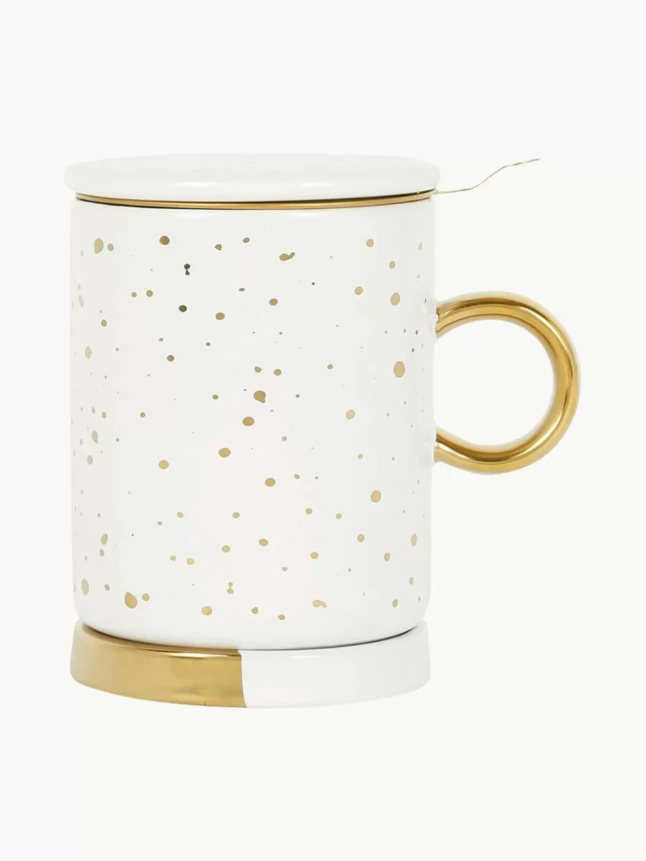 Tassen-Westwing Teetasse Astre mit Sieb, Deckel und Untertasse