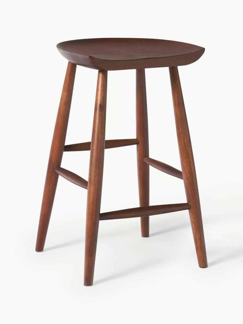 Barhocker-Westwing Collection Thekenhocker Nino aus Mangoholz Mangoholz, braun lackiert