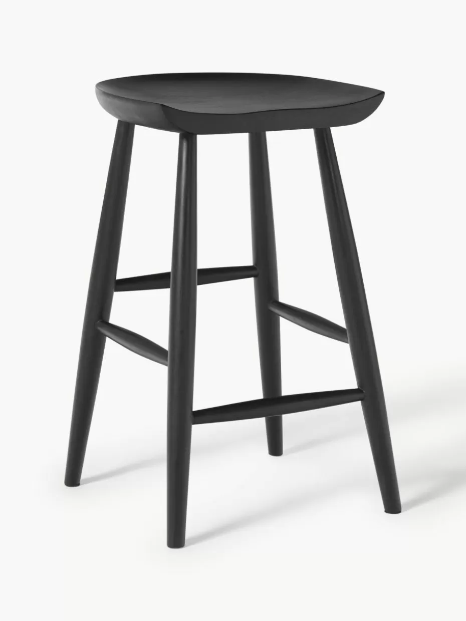 Barhocker-Westwing Collection Thekenhocker Nino aus Mangoholz Mangoholz, schwarz lackiert