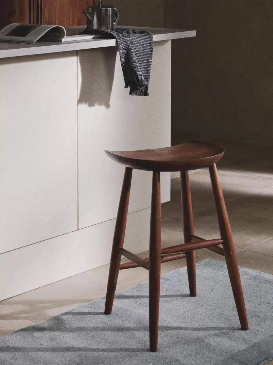 Barhocker-Westwing Collection Thekenhocker Nino aus Mangoholz Mangoholz, braun lackiert