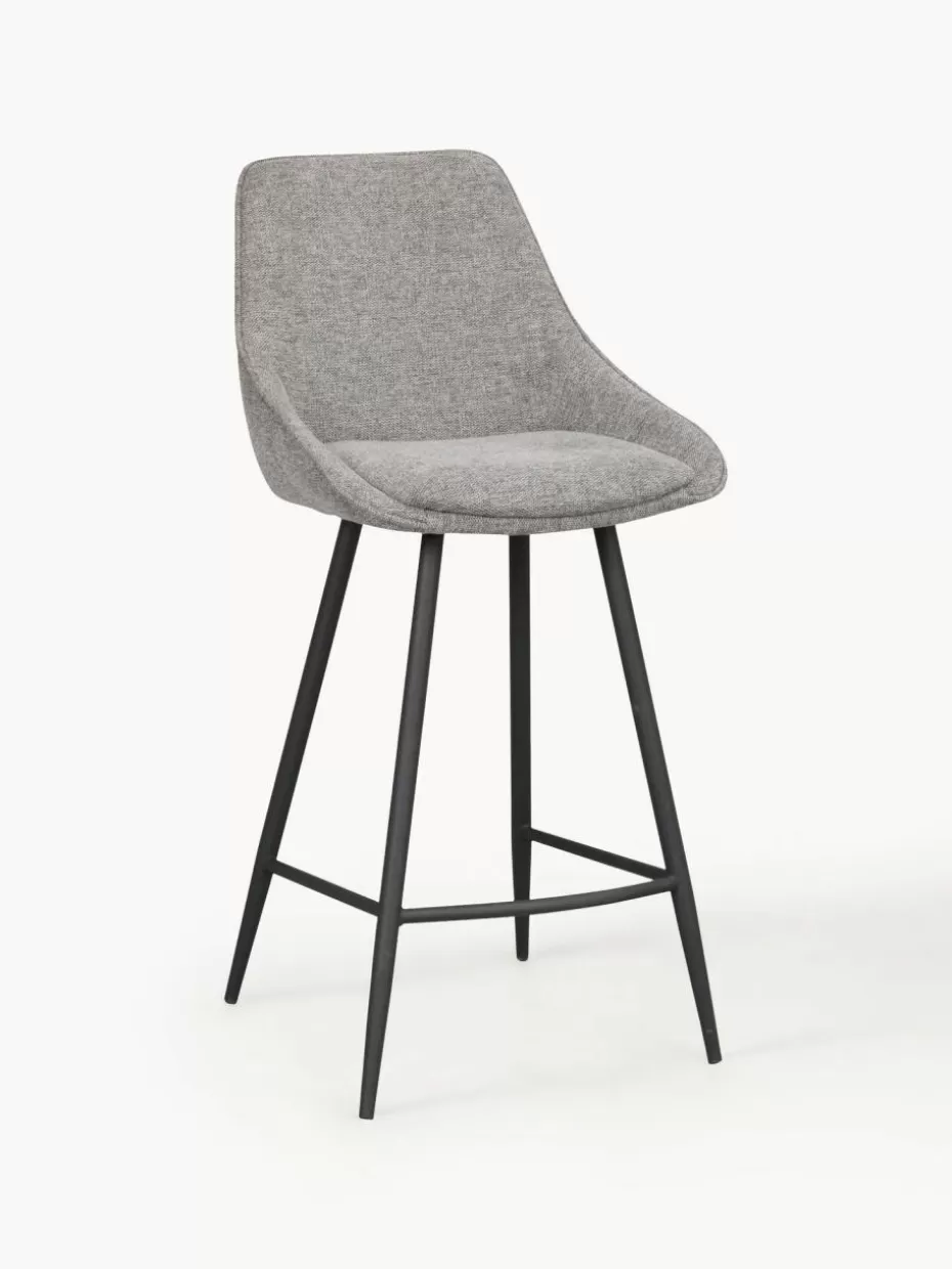 Barhocker-Rowico Thekenstuhl Sierra Webstoff Hellgrau, Schwarz