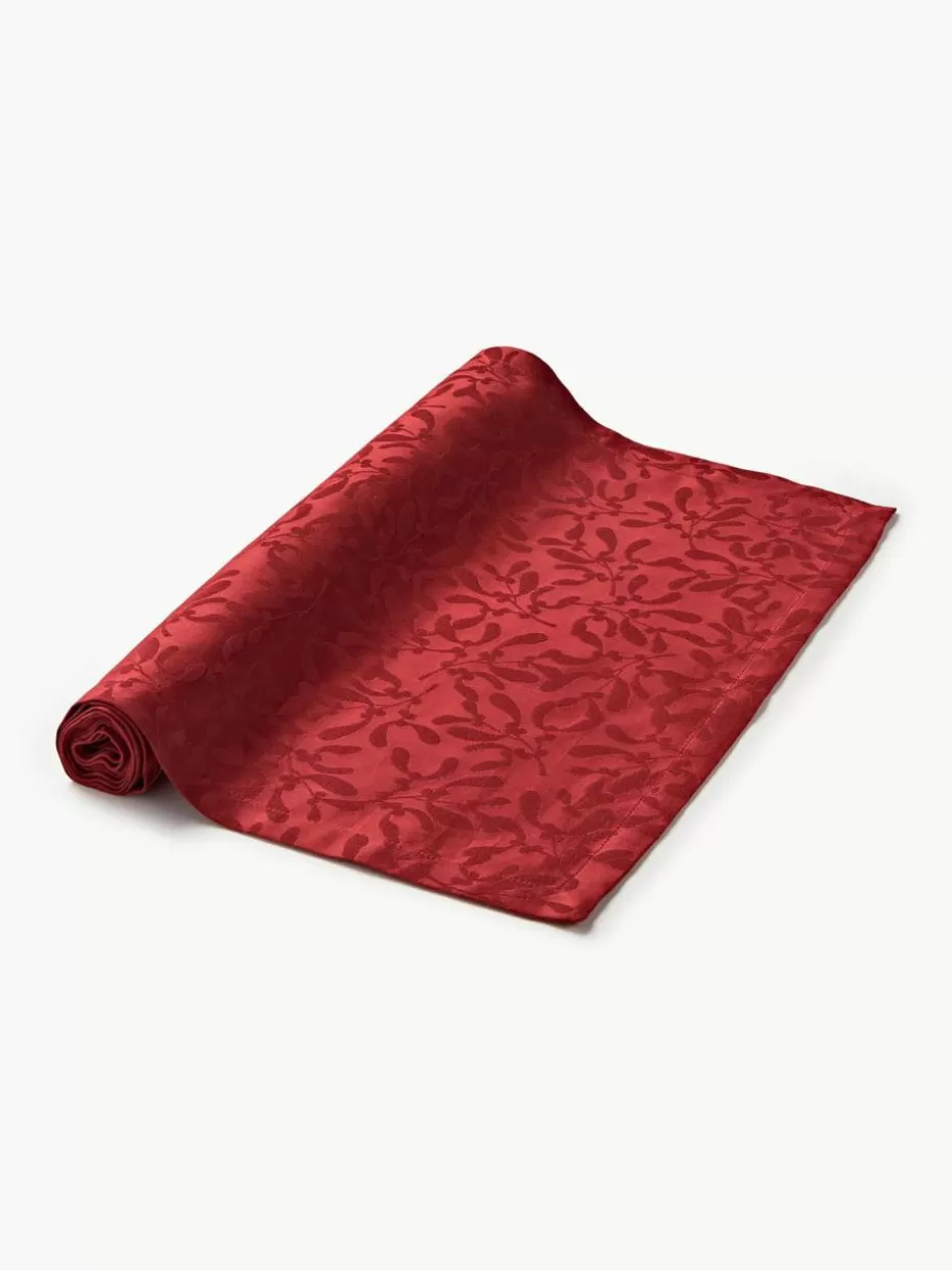 Tischläufer-Westwing Collection Tischläufer Hollyn mit winterlichem Motiv Rot