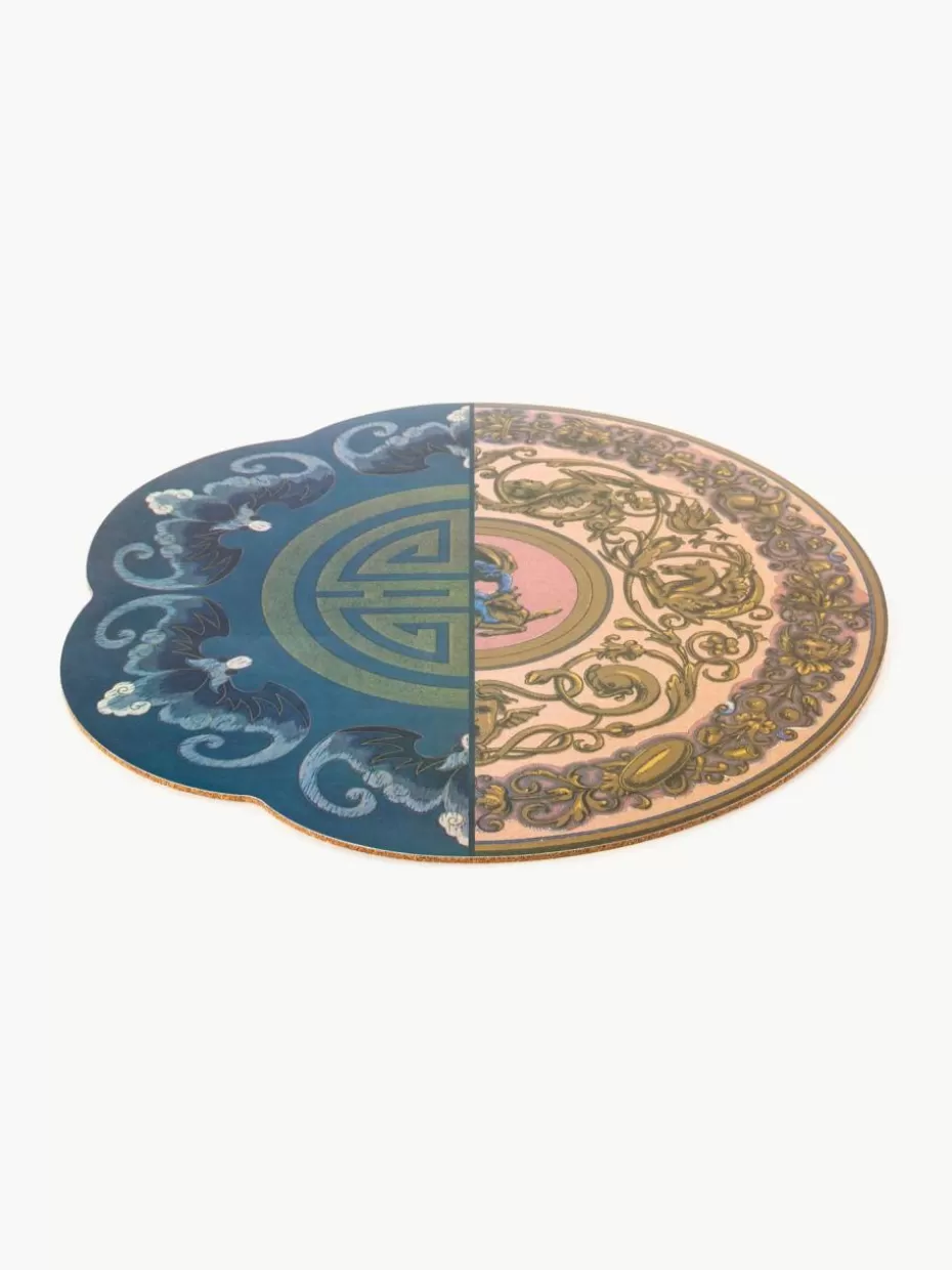 Tischsets | Tischsets-Seletti Tischset Hybrid mit abstraktem Muster Blau- und Rosatöne