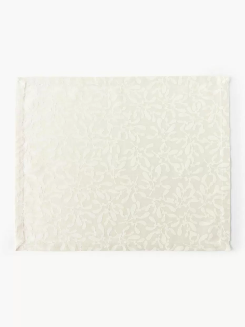 Tischsets-Westwing Collection Tischsets Hollyn mit winterlichem Motiv, 2 Stück Hellbeige