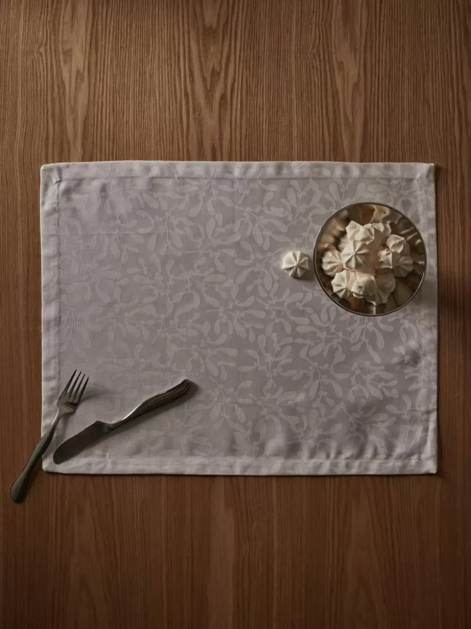Tischsets-Westwing Collection Tischsets Hollyn mit winterlichem Motiv, 2 Stück Weiß