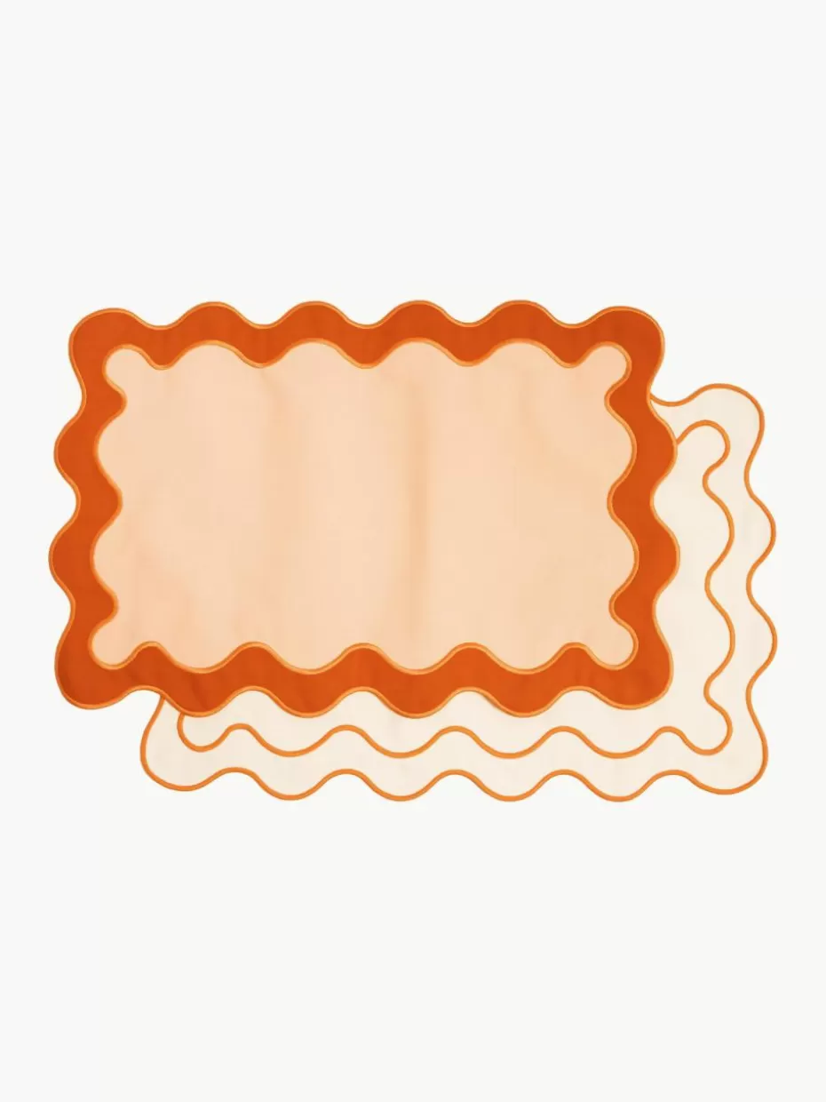 Tischsets-Business & Pleasure Tischsets Wave, 4er-Set Peach, Terrakotta