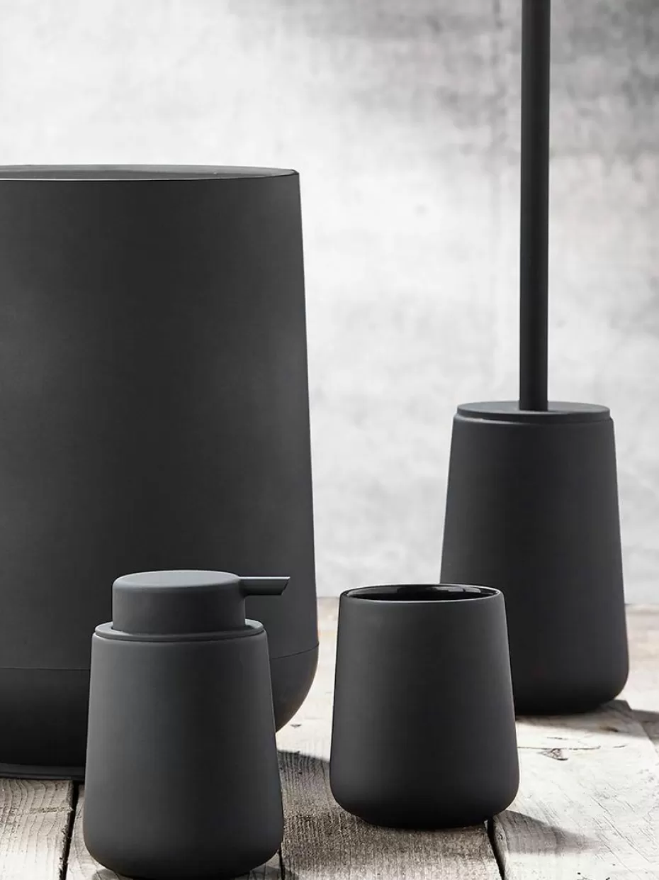 Toilettenbürsten-Zone Denmark Toilettenbürste Nova One mit Porzellan-Behälter Schwarz, matt