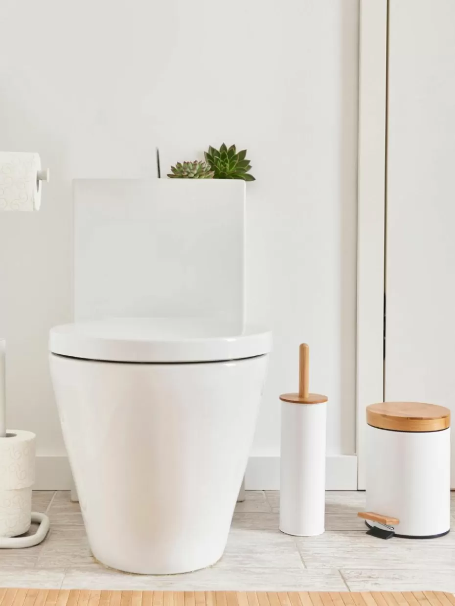Toilettenbürsten-Westwing Toilettenbürste Tallin Weiß, Helles Holz