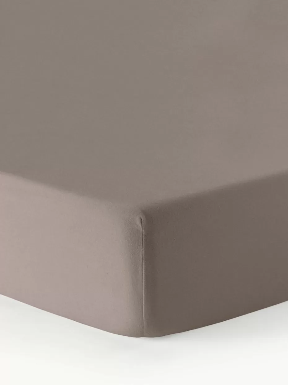 Spannbettlaken-Westwing Collection Topper-Spannbettlaken Biba, Flanell Taupe