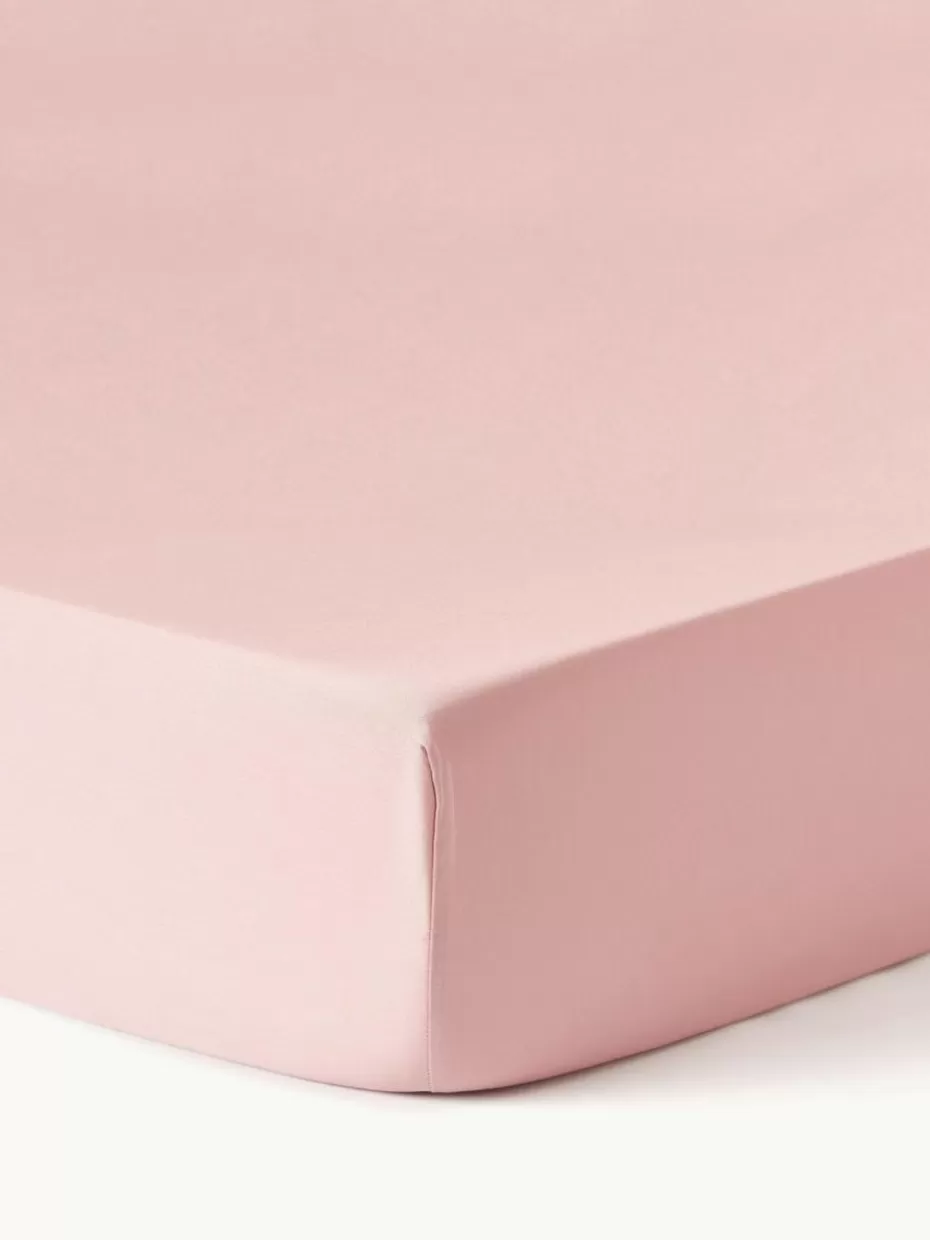 Spannbettlaken-Westwing Collection Topper-Spannbettlaken Comfort, Baumwollsatin Hellrosa