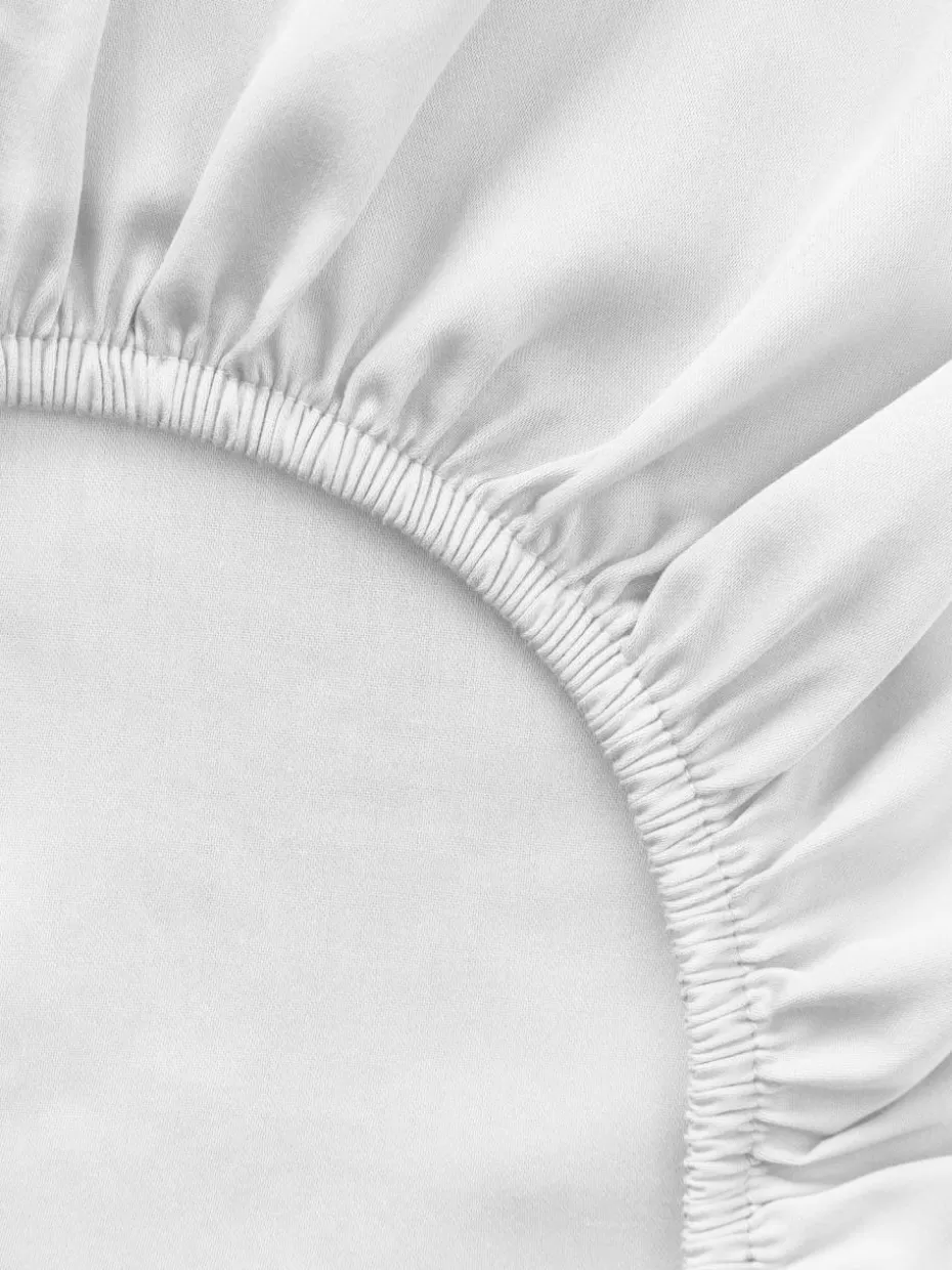 Spannbettlaken-Westwing Collection Topper-Spannbettlaken Comfort, Baumwollsatin Weiß