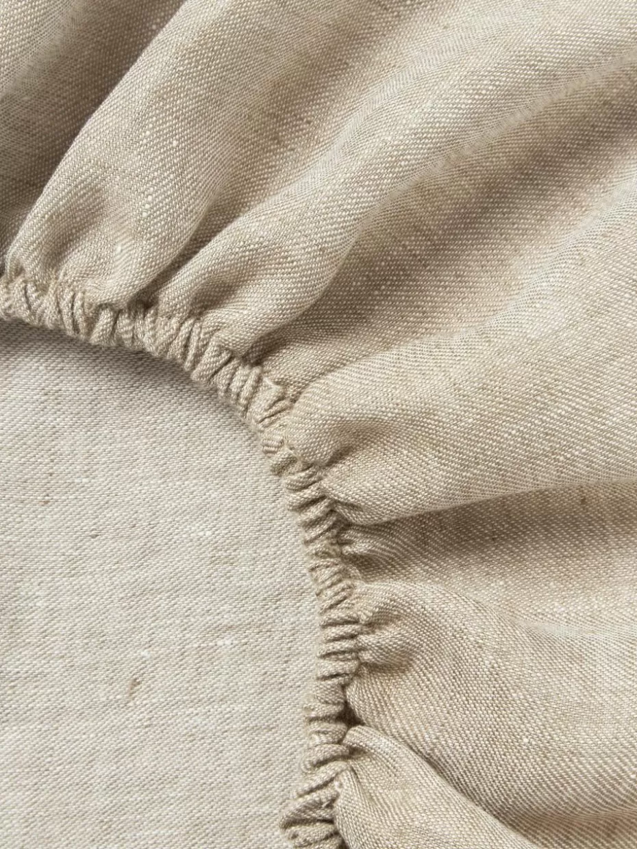 Spannbettlaken-Westwing Collection Topper-Spannbettlaken Linna, Leinen Greige