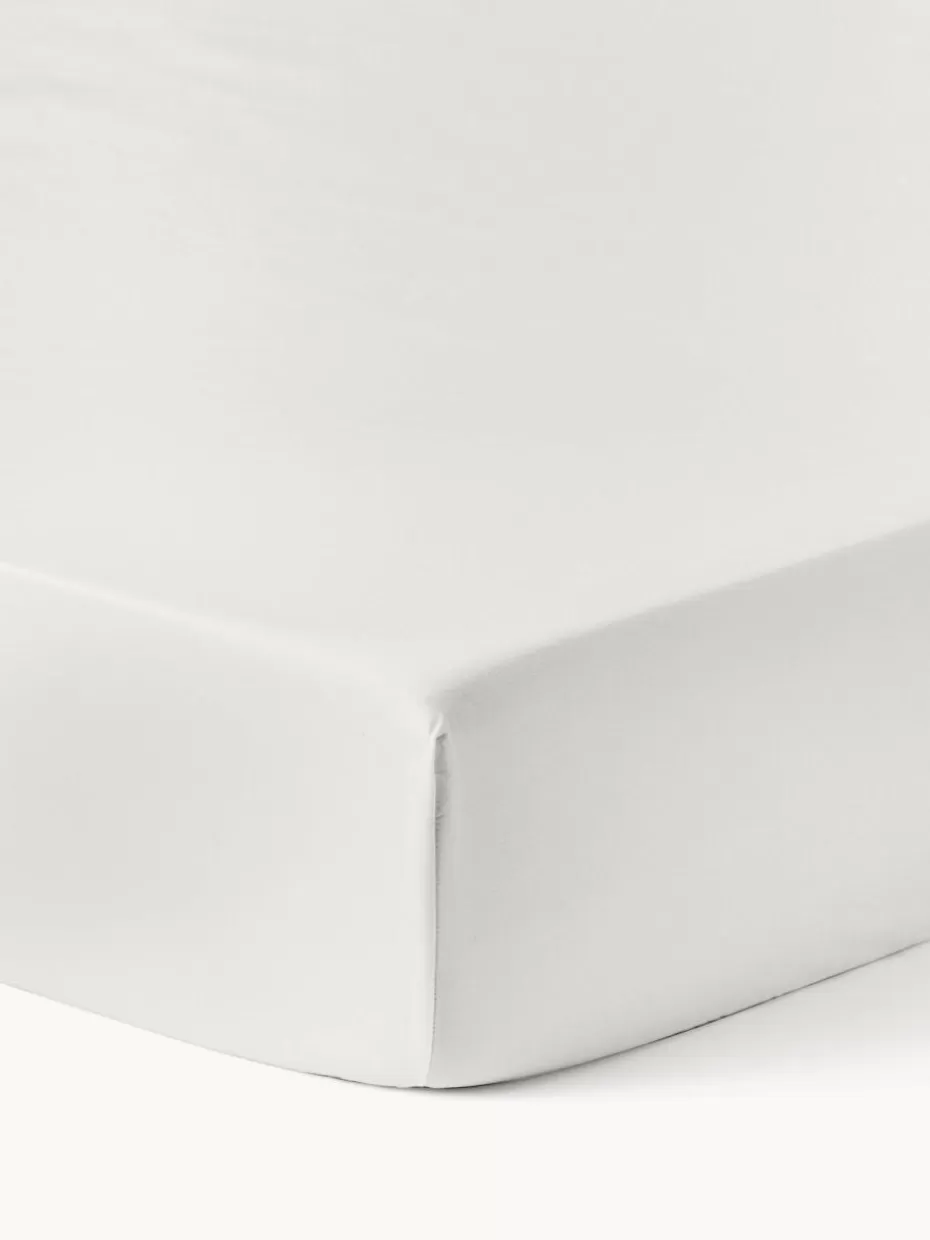 Spannbettlaken-Westwing Collection Topper-Spannbettlaken Premium, Baumwollsatin Hellgrau