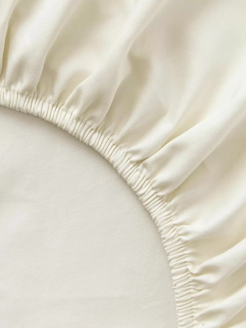 Spannbettlaken-Westwing Collection Topper-Spannbettlaken Premium, Baumwollsatin Hellbeige
