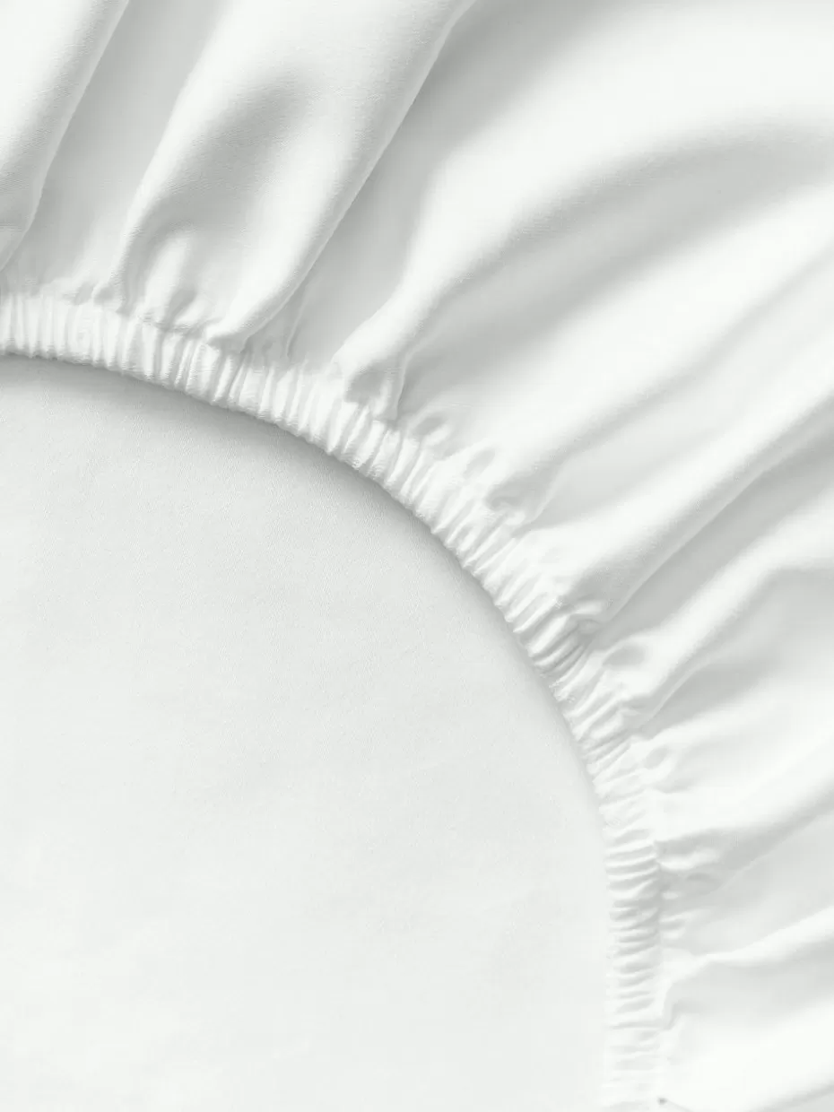 Spannbettlaken-Westwing Collection Topper-Spannbettlaken Premium, Baumwollsatin Hellgrau