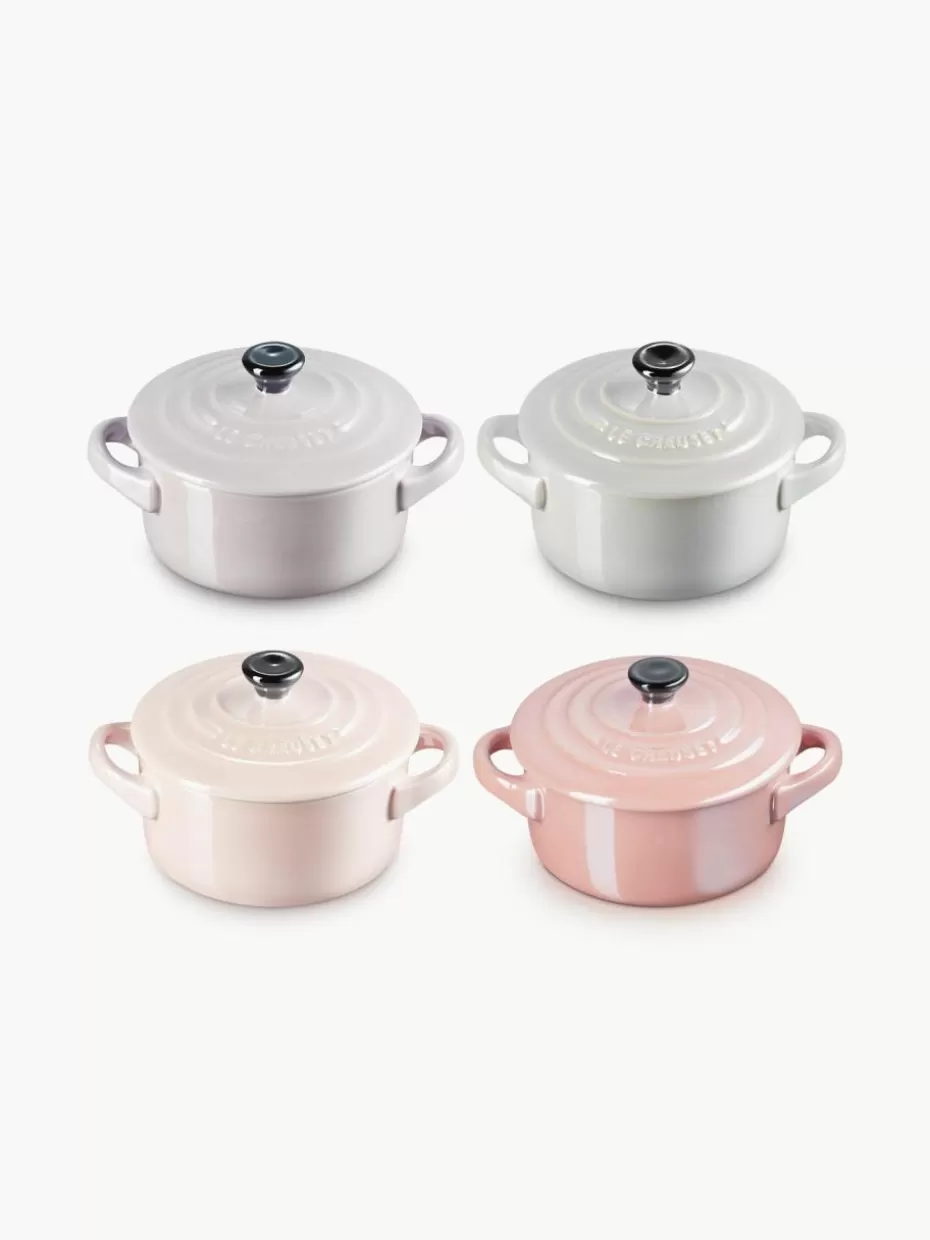 Töpfe-Le Creuset Töpfchen Cocotte Mini, 4er-Set Rosa- und Grautöne, Schwarz