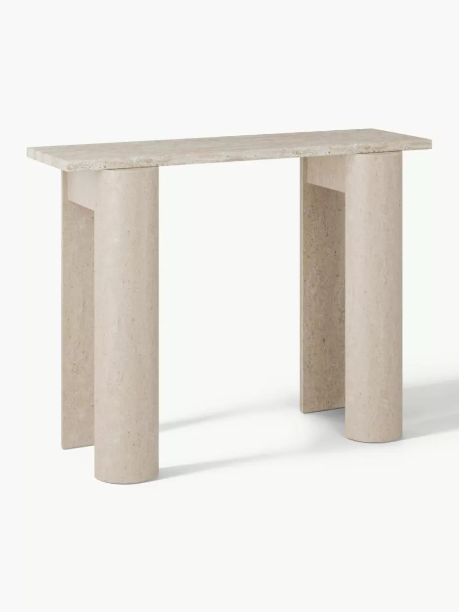 Konsolen-Westwing Collection Travertin-Konsole Disa Travertin Hellbeige