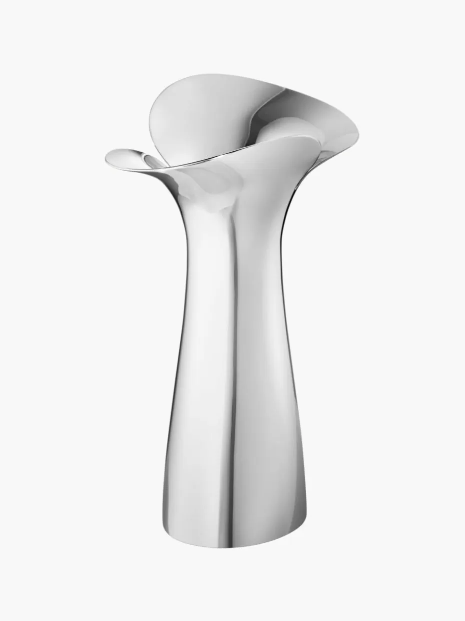 Vasen-Georg Jensen Vase Bloom Botanica aus Edelstahl, H 22 cm