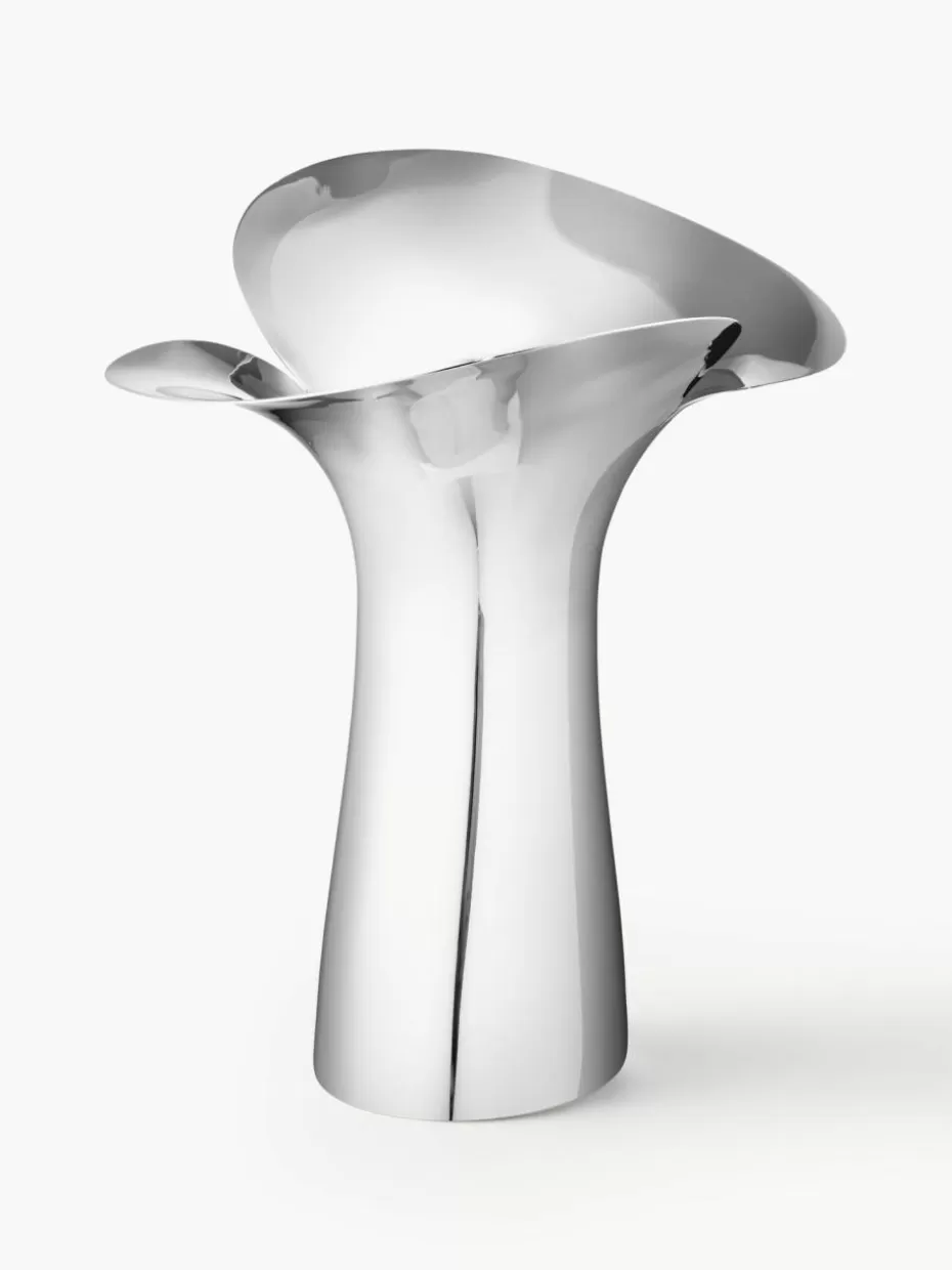 Vasen-Georg Jensen Vase Bloom Botanica aus Edelstahl, H 33 cm