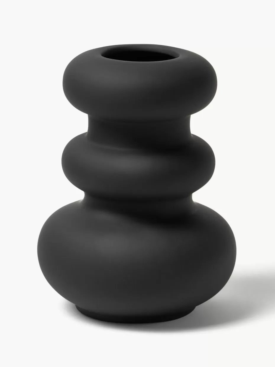 Vasen-Westwing Collection Vase Cathy aus Steingut, H 24 cm Schwarz
