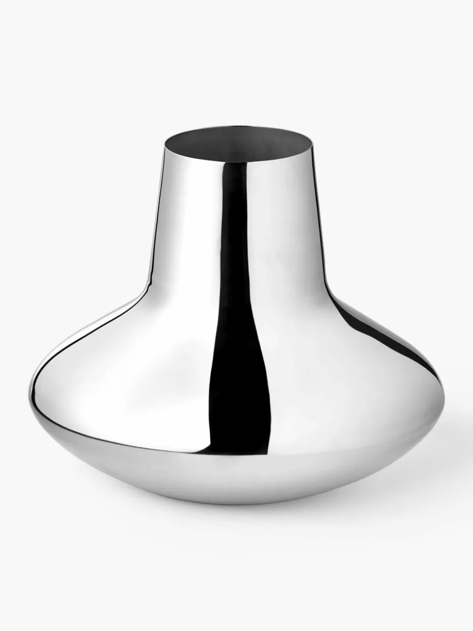 Vasen-Georg Jensen Vase Henning Koppel aus Edelstahl, H 19 cm