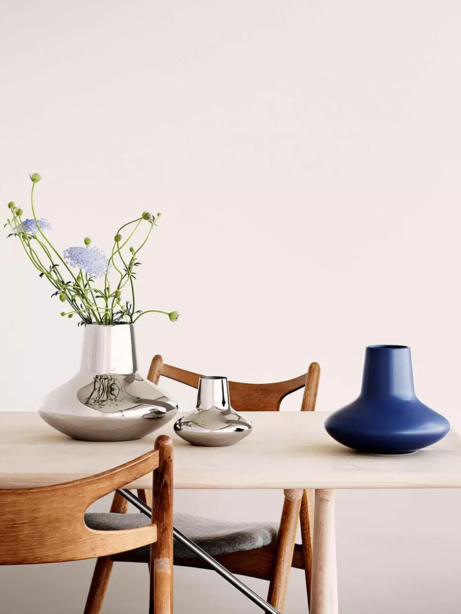 Vasen-Georg Jensen Vase Henning Koppel aus Edelstahl, H 19 cm