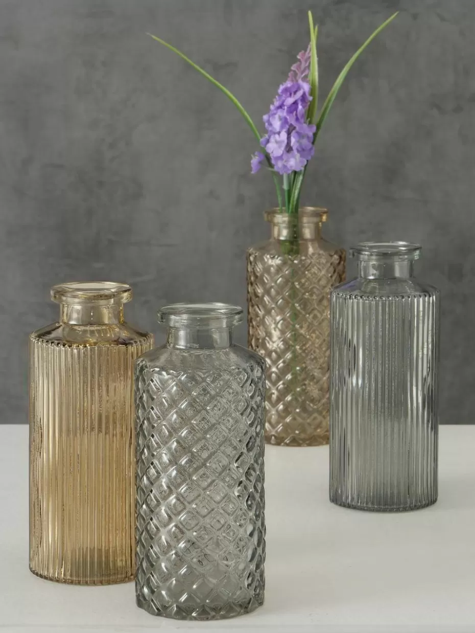 Vasen-Westwing Vasen Panja aus Glas, 4er-Set Beige- und Grautöne, transparent