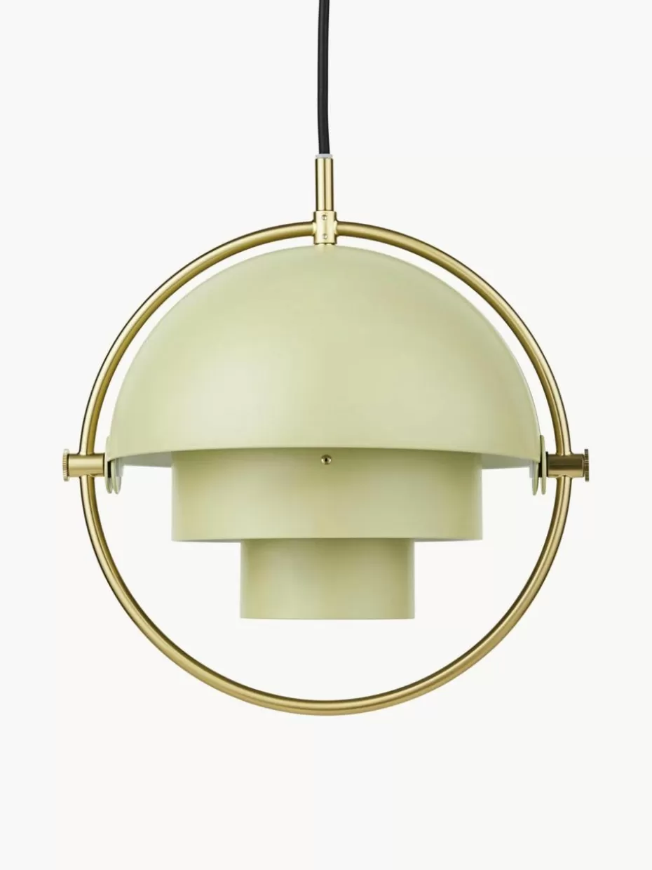 Pendelleuchten-GUBI Verstellbare Pendelleuchte Multi-Lite Hellgrün matt, Goldfarben glänzend