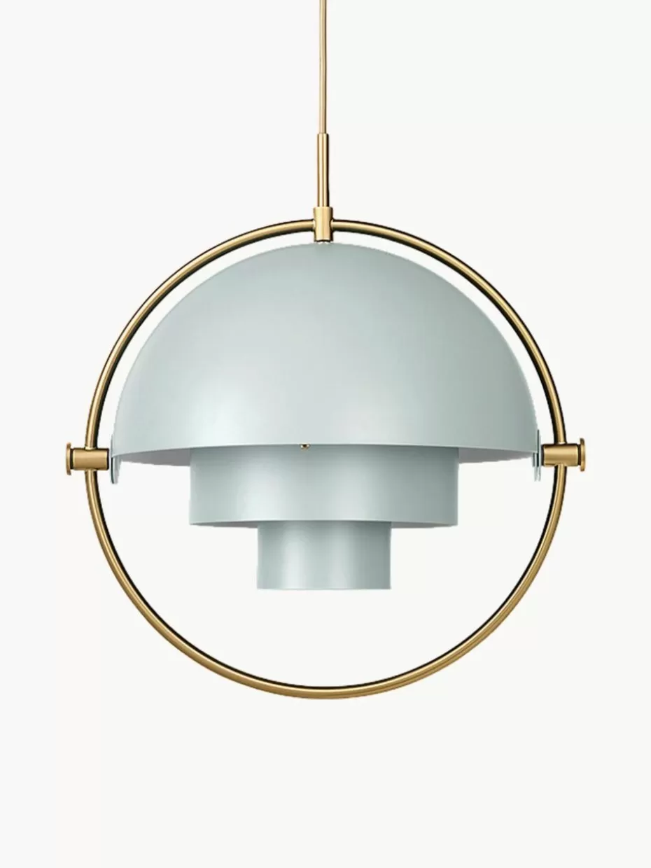 Pendelleuchten-GUBI Verstellbare Pendelleuchte Multi-Lite Hellblau matt, Goldfarben glänzend