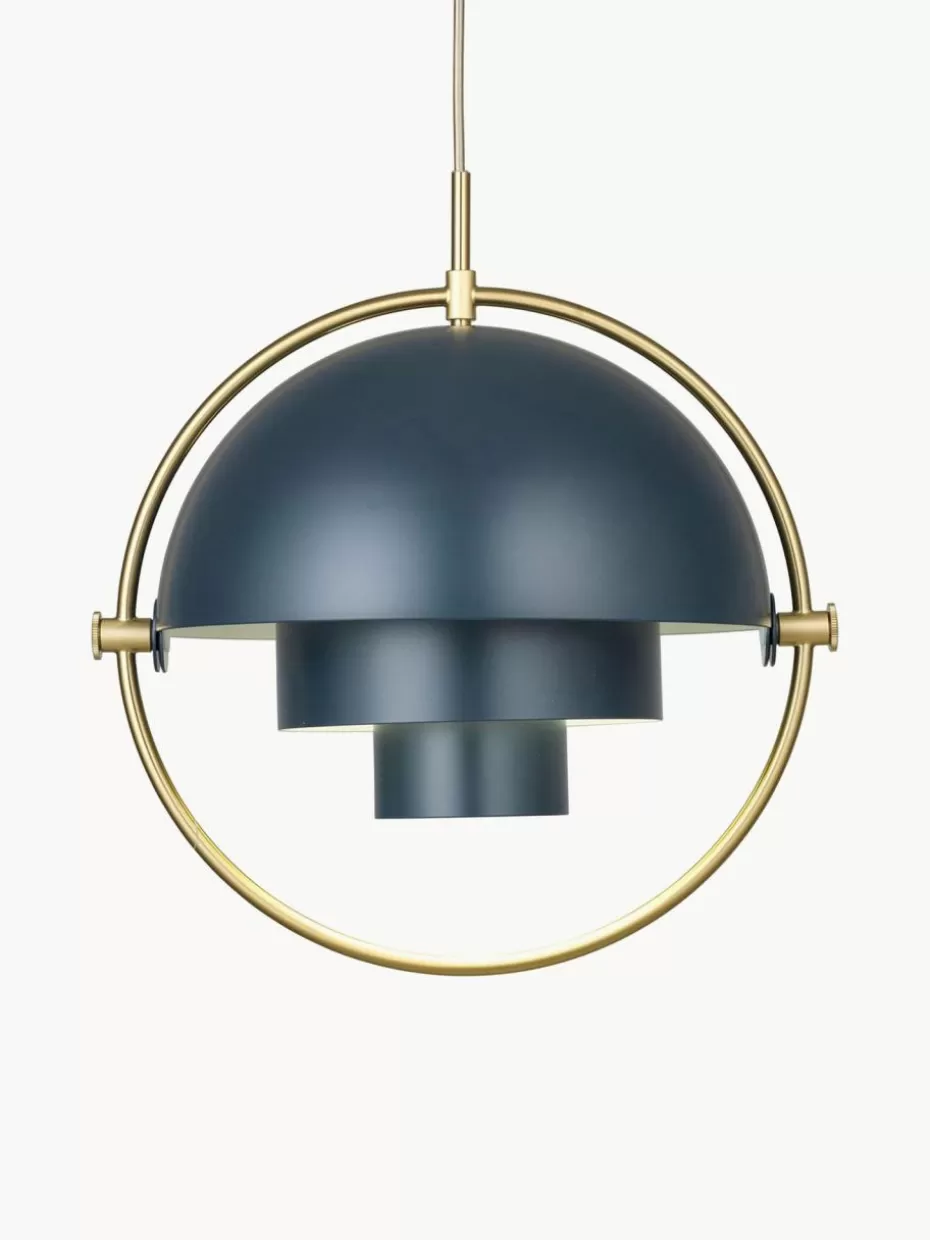 Pendelleuchten-GUBI Verstellbare Pendelleuchte Multi-Lite Graublau matt, Goldfarben glänzend