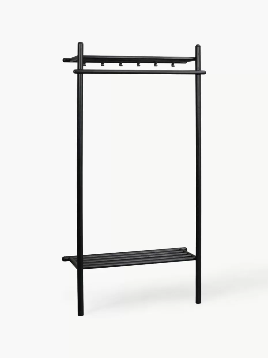 Garderoben-Rowico Wandgarderobe Milford aus Eichenholz Schwarz
