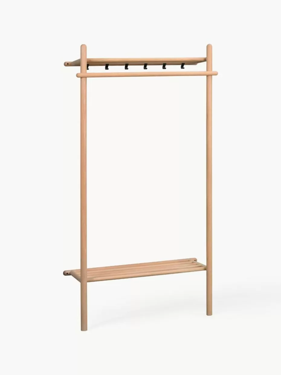 Garderoben-Rowico Wandgarderobe Milford aus Eichenholz Eichenholz, Schwarz