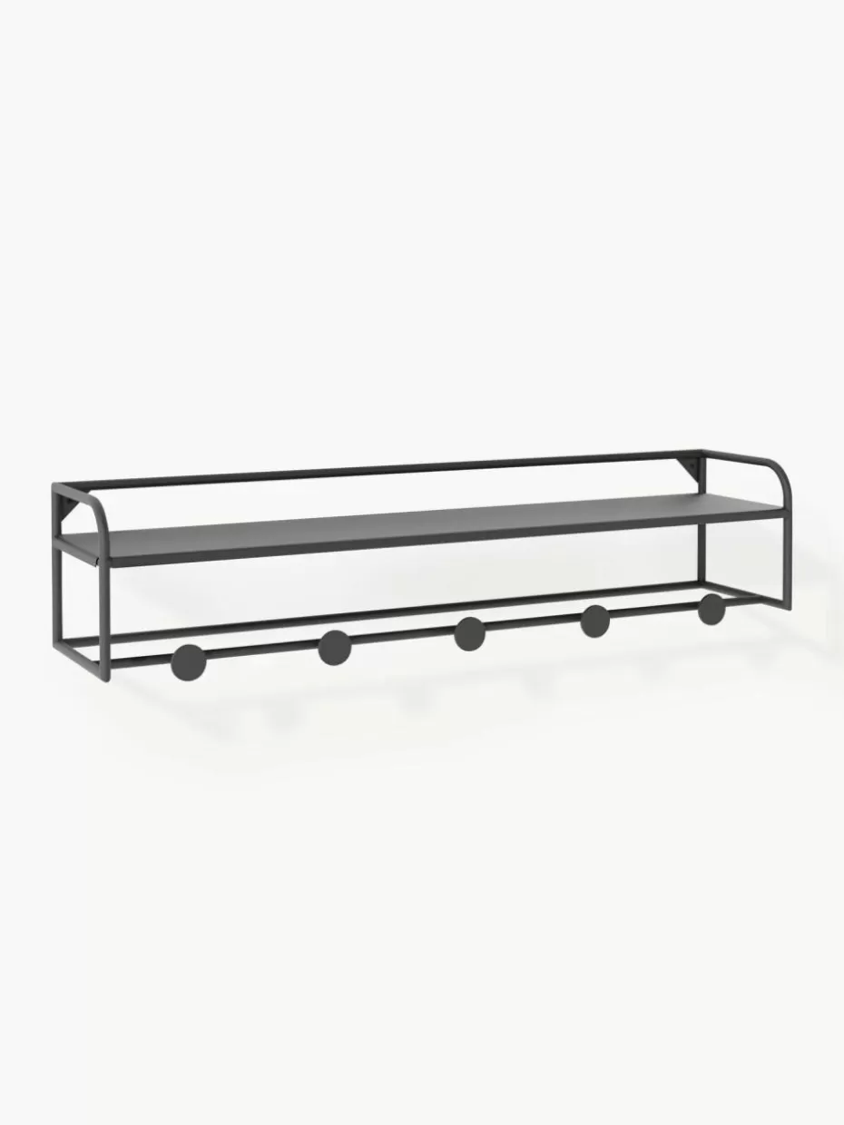 Garderoben-Westwing Collection Wandgarderobe Nash aus Metall Schwarz