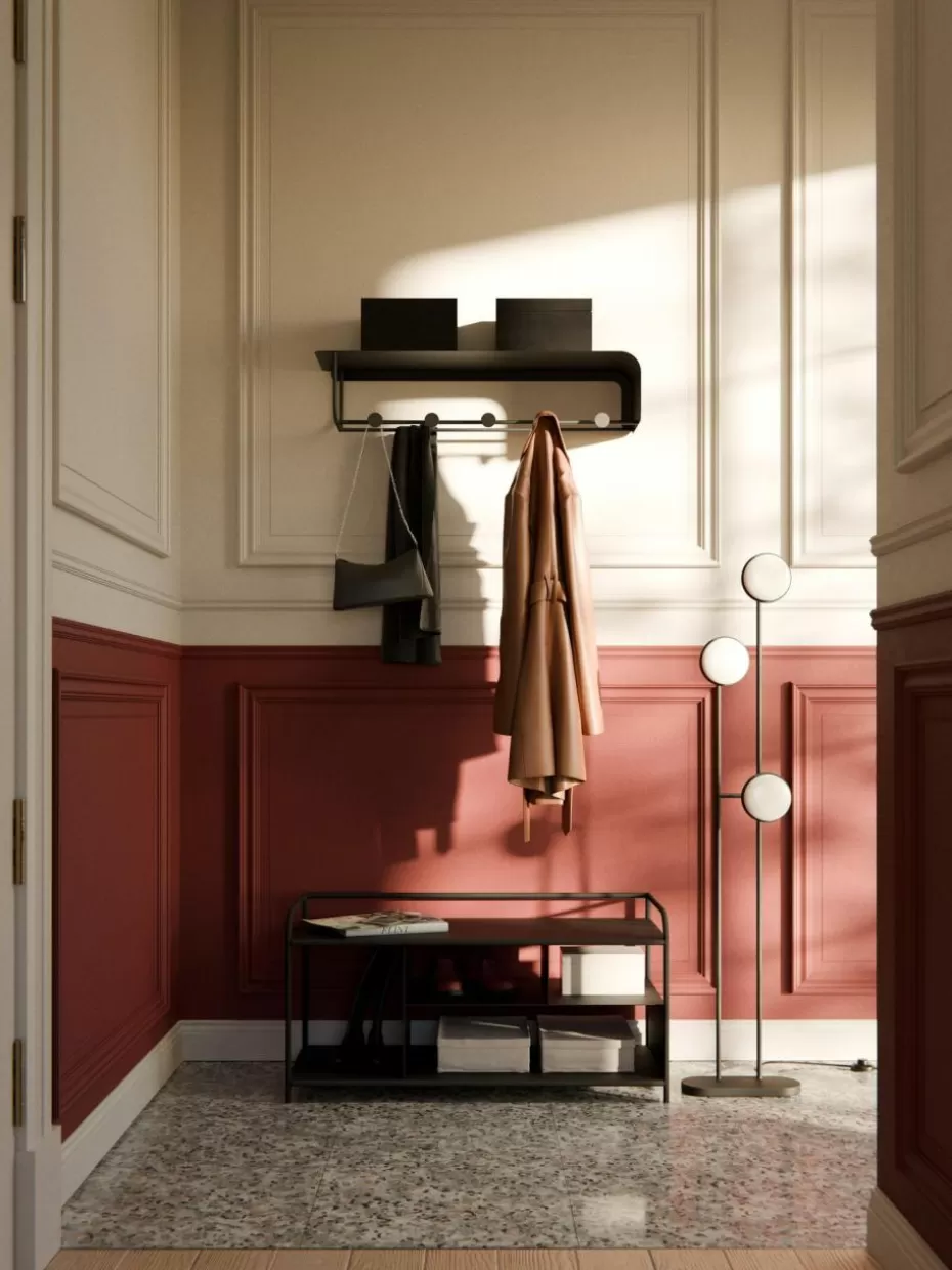 Garderoben-Westwing Collection Wandgarderobe Nash aus Metall Schwarz