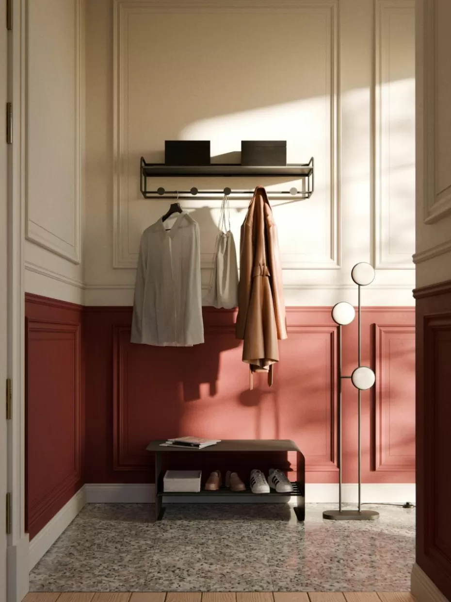 Garderoben-Westwing Collection Wandgarderobe Nash aus Metall Schwarz