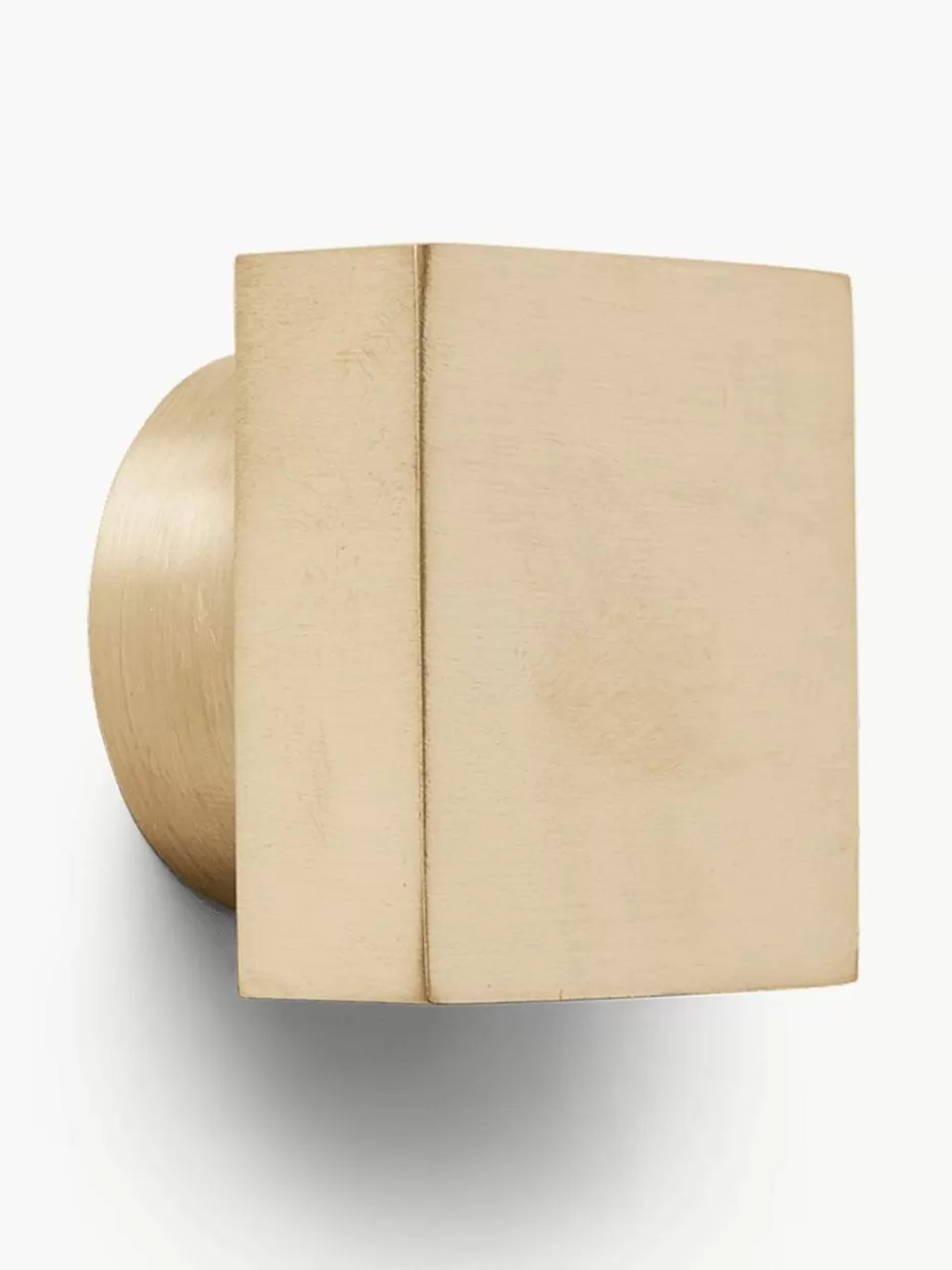 Garderoben-ferm LIVING Wandhaken Square aus Messing Messing, matt