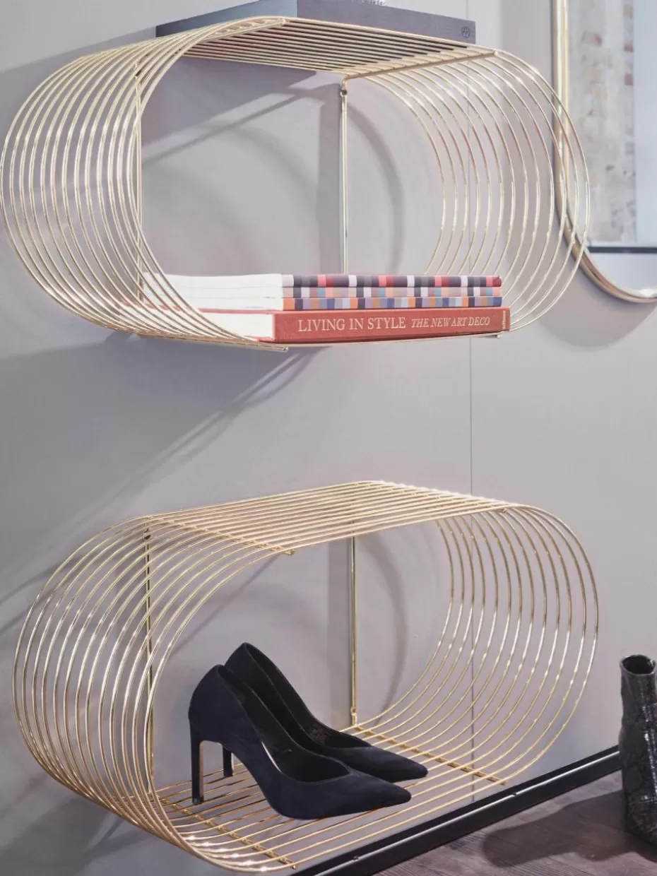 Regale-Aytm Wandregal Curva aus Metall, B 61 cm Goldfarben, glänzend