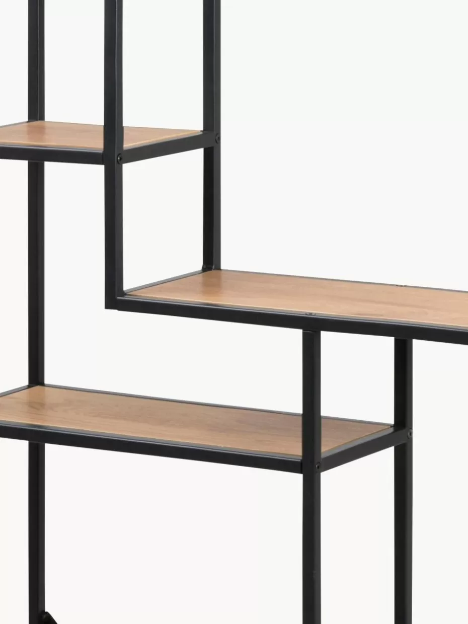 Regale-Westwing Wandregal Seaford Beige in Holzoptik, Schwarz